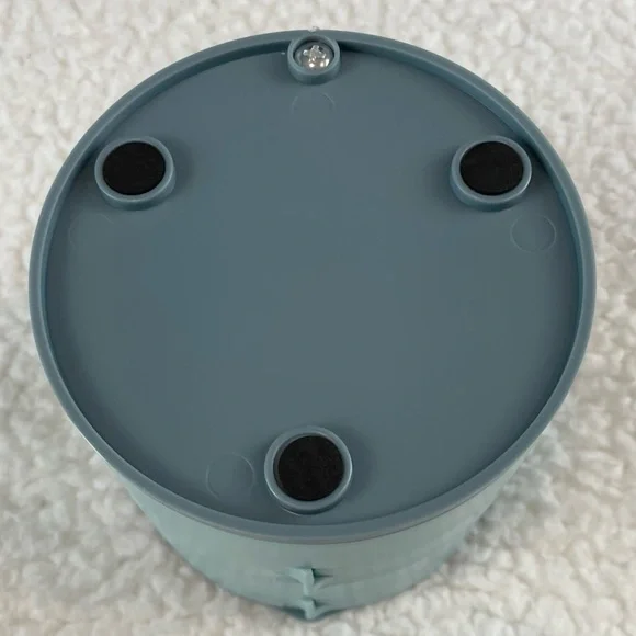 (NIB) Blue/Grey Round Four-Tiered Rotating Stacked Jewelry Organizer with Mirror - Picture 8 of 11